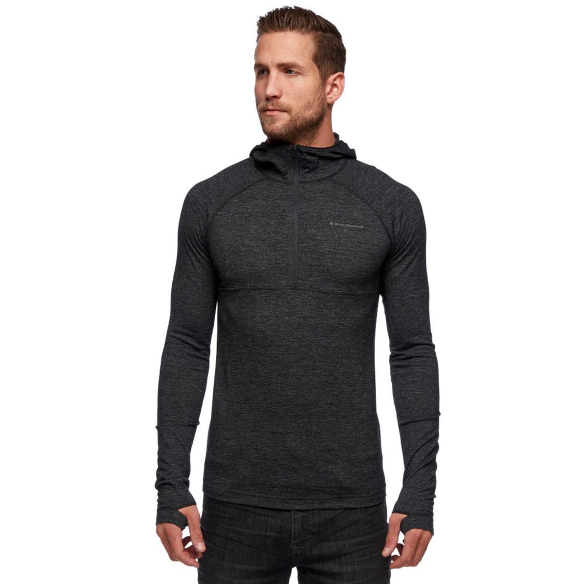 Black Diamond Men's Solution 150 Merino Baselayer Crew Half Zip Hoody Black Diamond Men's Solution 150 Merino Baselayer Crew Half Zip Hoody