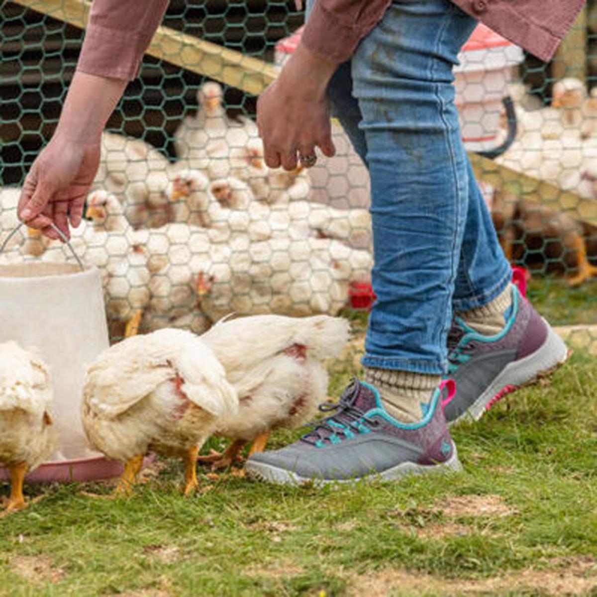 Muck Women's Outscape Lace Up Shoes - Dark Grey/Teal/Pink Muck Women's Outscape Lace Up Shoes - Dark Grey/Teal/Pink