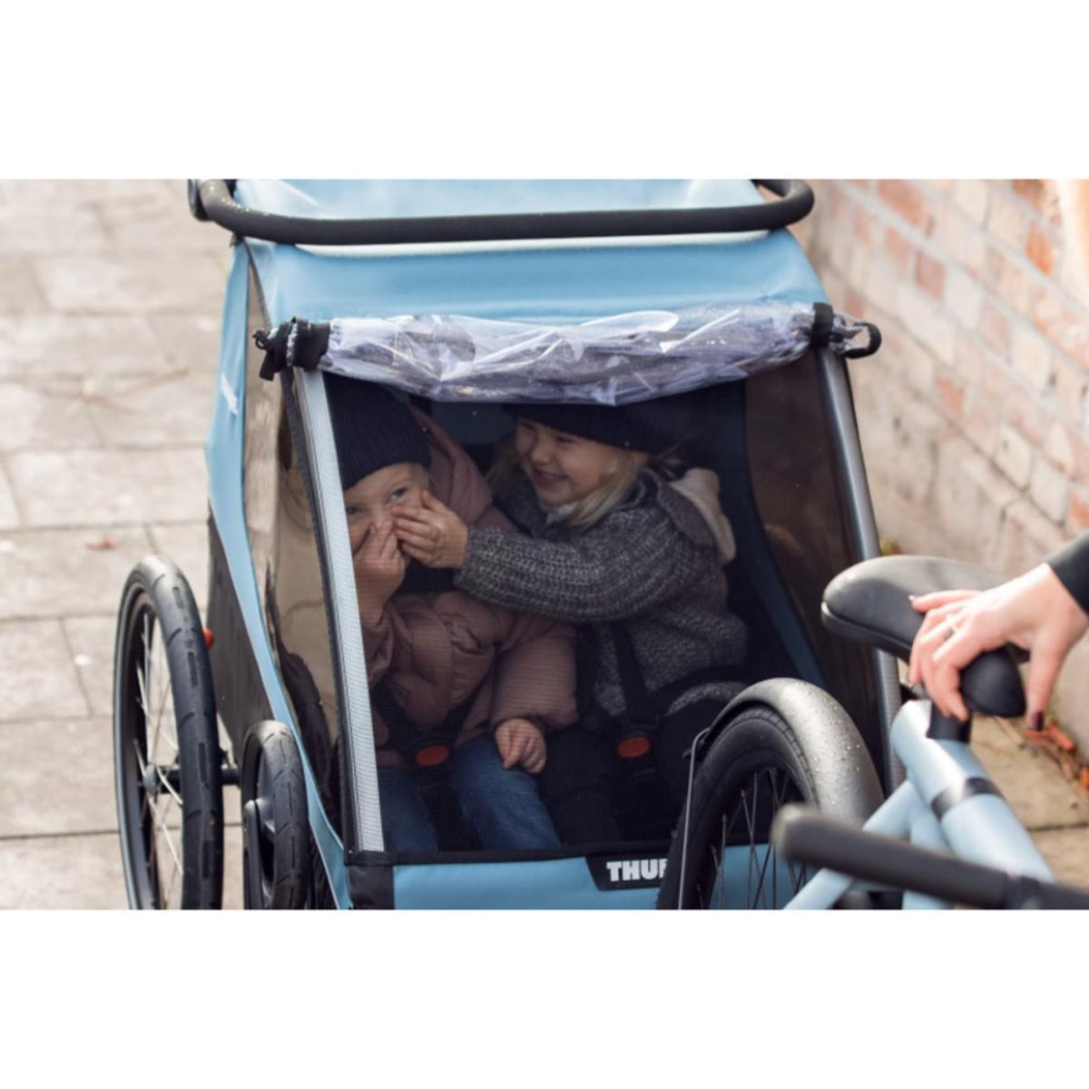 Thule Courier 2-Seat Kids Cargo Bike Trailer - Aegean Blue Thule Courier 2-Seat Kids Cargo Bike Trailer - Aegean Blue