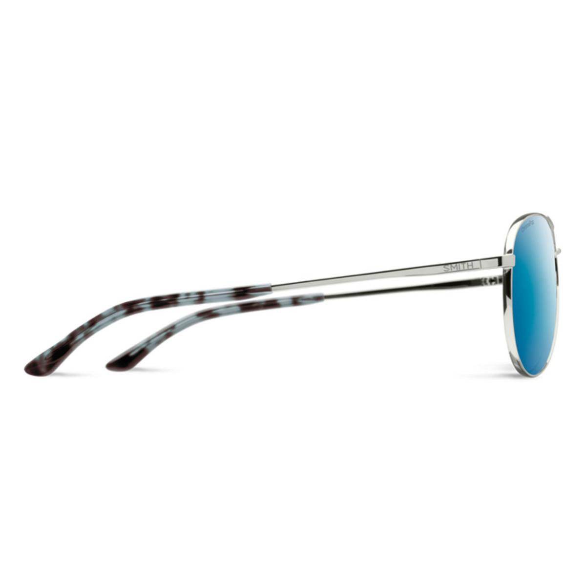 Smith Optics Langley 2 Sunglasses ChromaPop Polarized Blue Mirror - Silver Frame Smith Optics Langley 2 Sunglasses ChromaPop Polarized Blue Mirror - Silver Frame