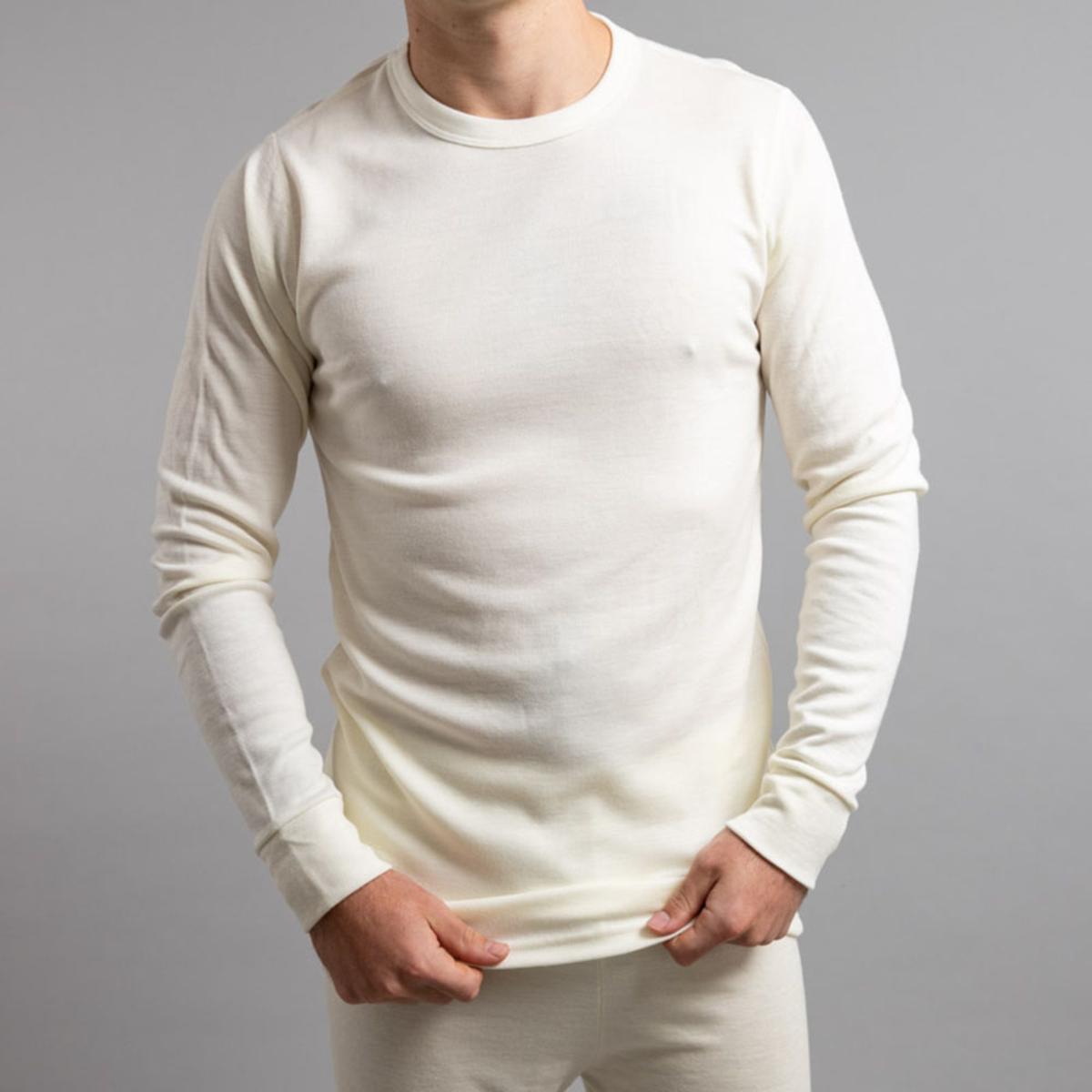 Merino Skins Unisex Long Sleeve Crew Neck - White Merino Skins Unisex Long Sleeve Crew Neck - White