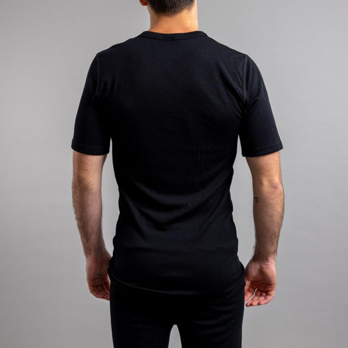 Merino Skins Unisex Short Sleeve Crew Neck - Black Merino Skins Unisex Short Sleeve Crew Neck - Black