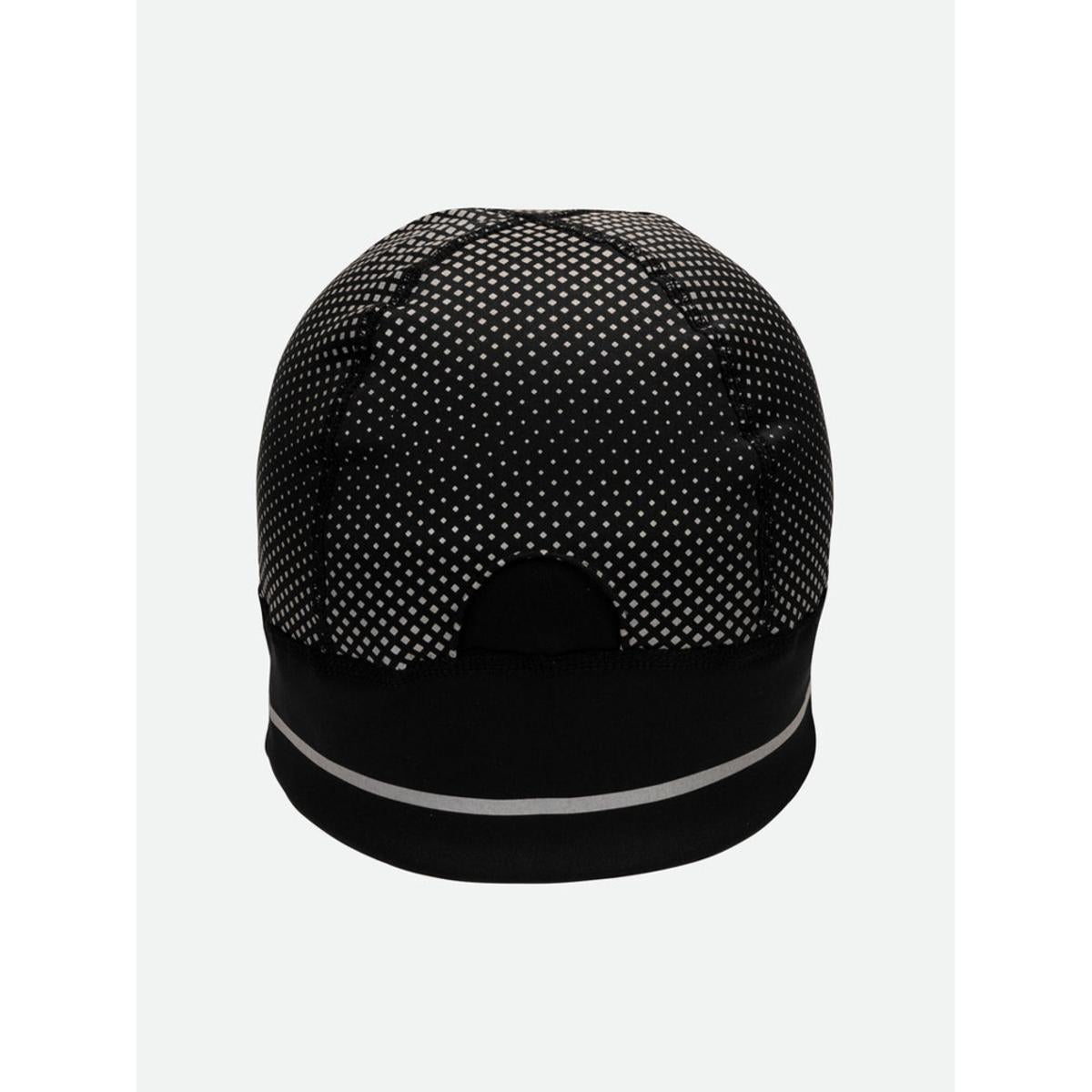 Nathan HyperNight Reflective Ponytail Beanie - Black/Geo Print Nathan HyperNight Reflective Ponytail Beanie - Black/Geo Print