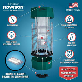 Flowtron 120W Outdoor Bug Zapper with 2 Acre coverage