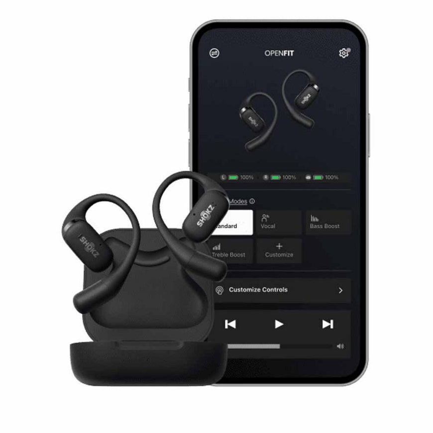 Shokz OpenFit Open Ear-Wireless Earbuds - Black