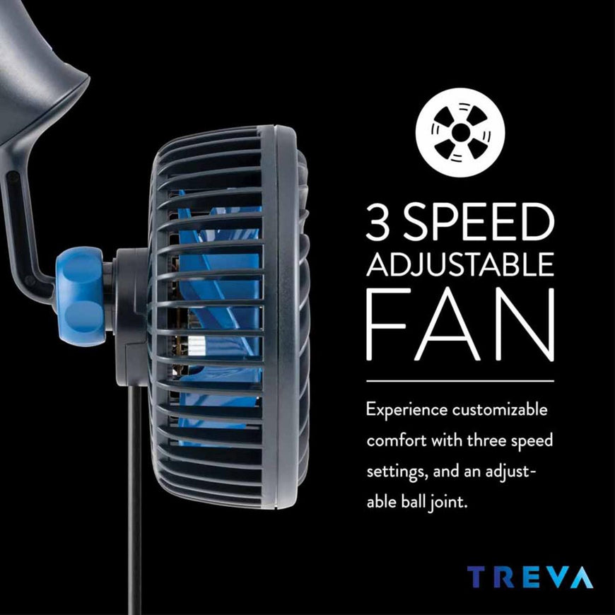 O2 Cool Treva 3.5 Inch USB Powered Fan with Suction Cup - Black