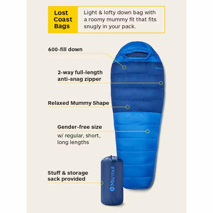 Marmot Lost Coast 5 Left Zipper Sleeping Bag - Golden Sun/Tangelo