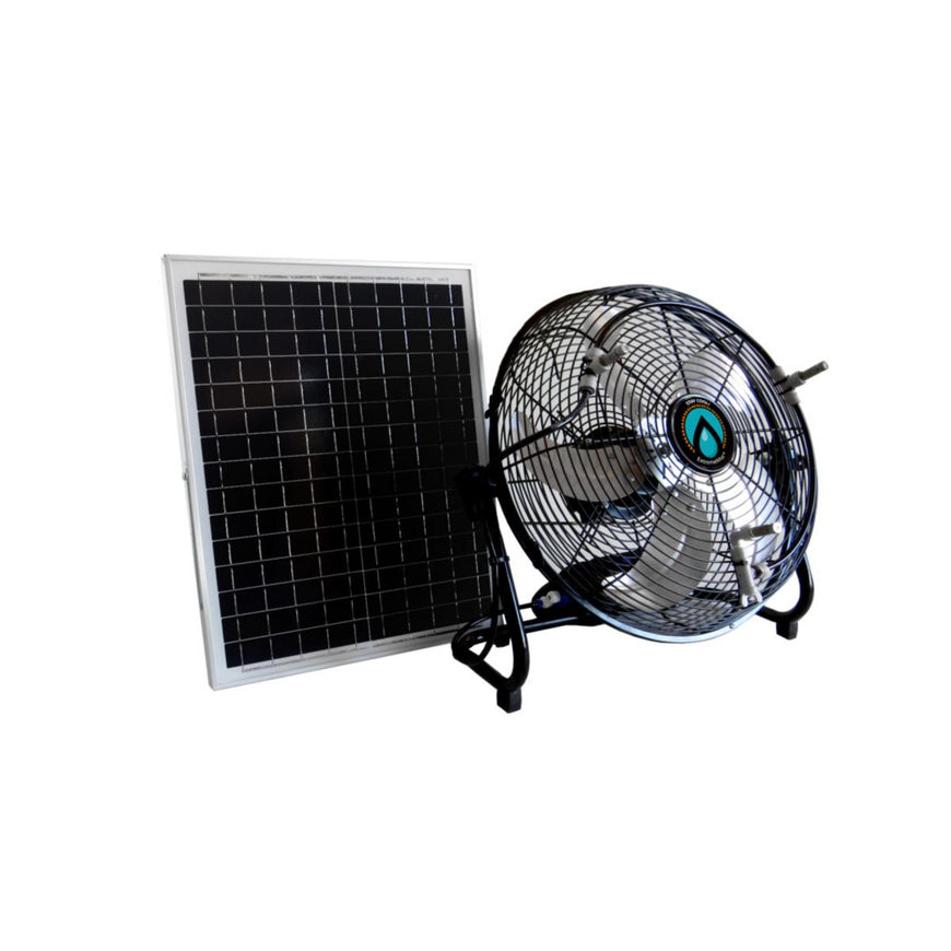 ExtremeMIST 3-n-1 Portable Misting Fan with Solar Panel, Mist Pump and 16ft Mist Line Attachment