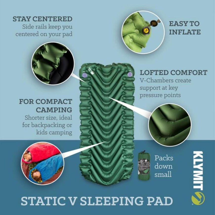 Klymit Static V Short Sleeping Pad - Green