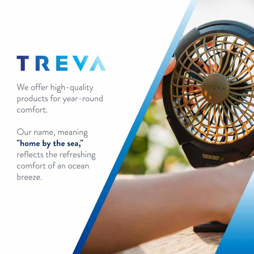 O2 Cool Treva Body Breeze Rechargeable Personal Fan with Wide Cooling Reach - Black