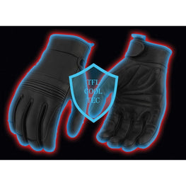 Milwaukee Leather Men's Cool-Tec Leather Gel Palm Motorcycle Hand Gloves with Flex Knuckles