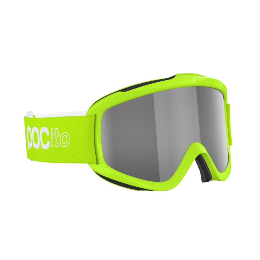 POC POCito Iris Kid's Ski Goggles Partly Sunny Silver Lens - Fluorescent Yellow/Green Frame