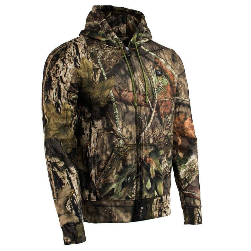 Nexgen Heat Men's Camouflaged Heated Zipper Hoodie with Battery