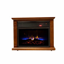 World Marketing Comfort Glow Mobile Quartz Electric Fireplace - Vintage Oak