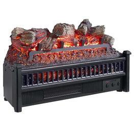 World Marketing Comfort Glow Electric Log Set with Heater - Black