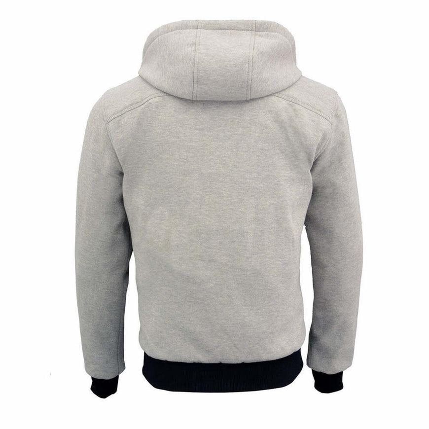 Nexgen Heat Men's Fiery Heated Hoodie Silver Zipper Front Sweatshirt Jacket with Battery Pack