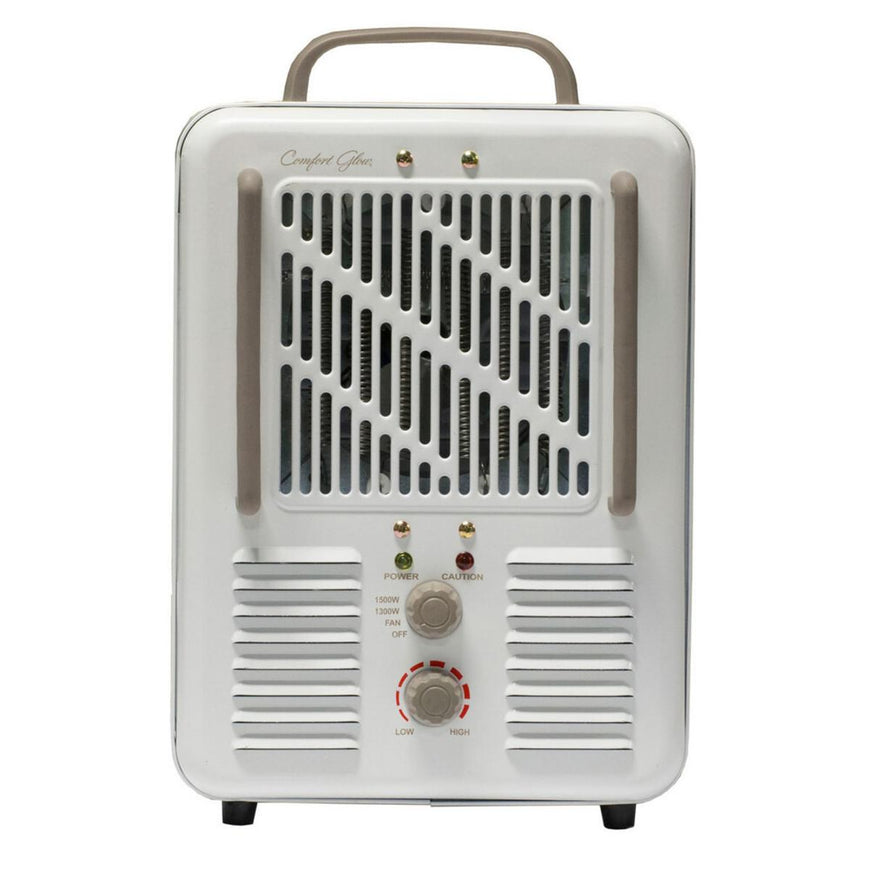 World Marketing Comfort Glow Milkhouse Style Electric Heater with 3-prong Grounded Plug - White