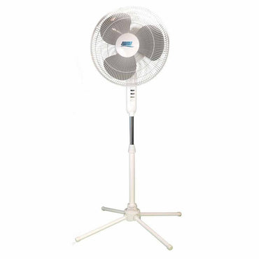 Seasons Comfort 16" Oscillating Fan with Pedestal Base - White