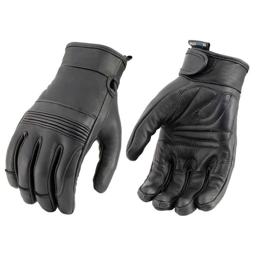 Milwaukee Leather Women's Cool-Tec Leather Gel Palm Motorcycle Hand Gloves with Flex Knuckles