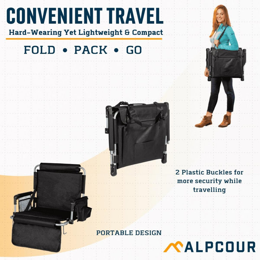 Alpcour Foldable Stadium Seat with Armrests