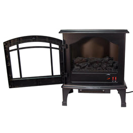 World Marketing Comfort Glow The Sanibel 3-Sided Infrared Quartz Electric Stove - Black