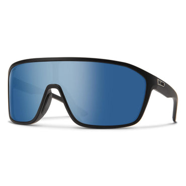 Smith Optics Boomtown Sunglasses ChromaPop Polarized Blue Mirror - Matte Black Frame