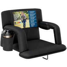 Alpcour Reclining Stadium Seat with Armrests and Side Pockets - Wide