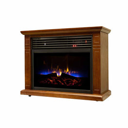 World Marketing Comfort Glow Mobile Quartz Electric Fireplace - Vintage Oak