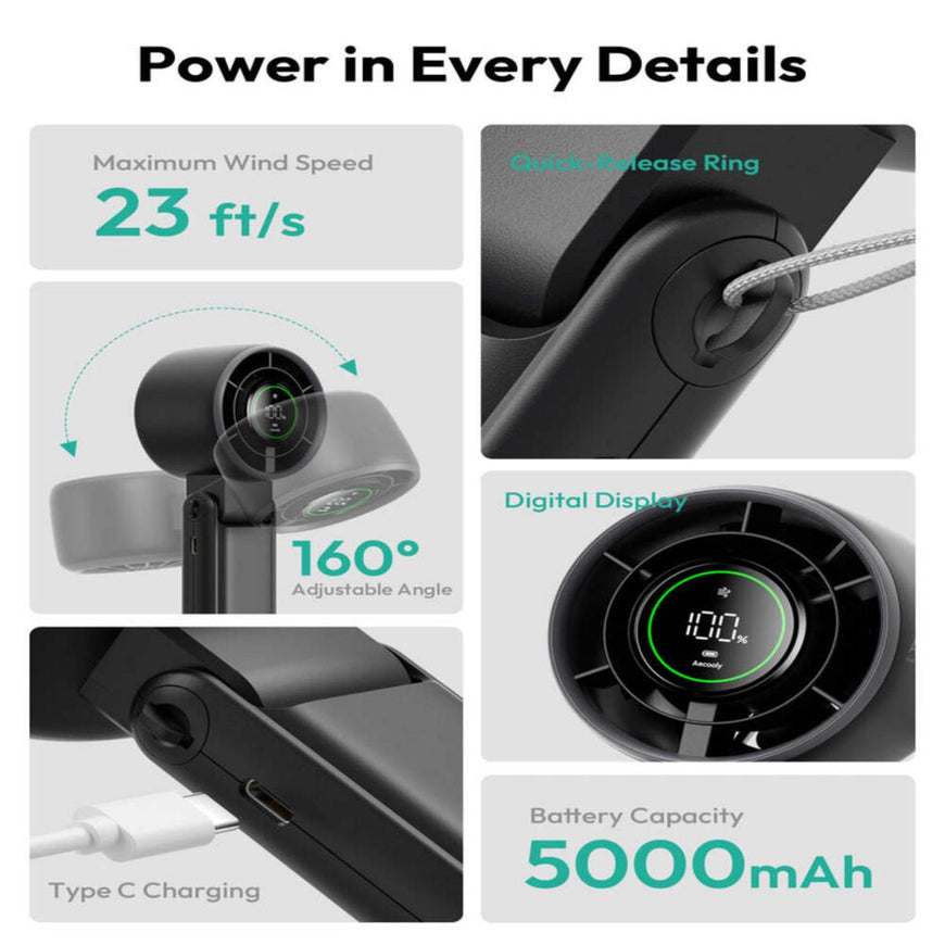 Aecooly Portable Handheld Fan Halo 02