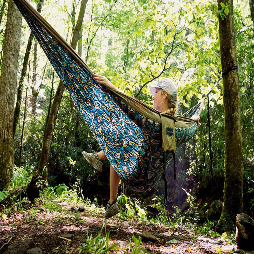 Eagles Nest Outfitters Roots Studio DoubleNest Hammock Print - Khaki