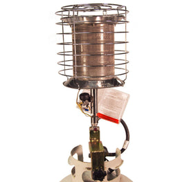 World Marketing 360Â° Propane(LP) Tank Top Heater with Safety Tip-Over - Match Ignition/Silver
