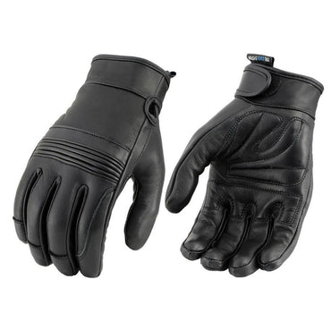 Milwaukee Leather Men's Cool-Tec Leather Gel Palm Motorcycle Hand Gloves with Flex Knuckles