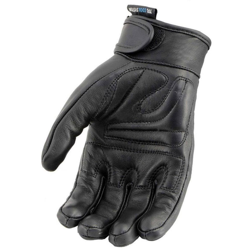 Milwaukee Leather Women's Cool-Tec Leather Gel Palm Motorcycle Hand Gloves with Flex Knuckles