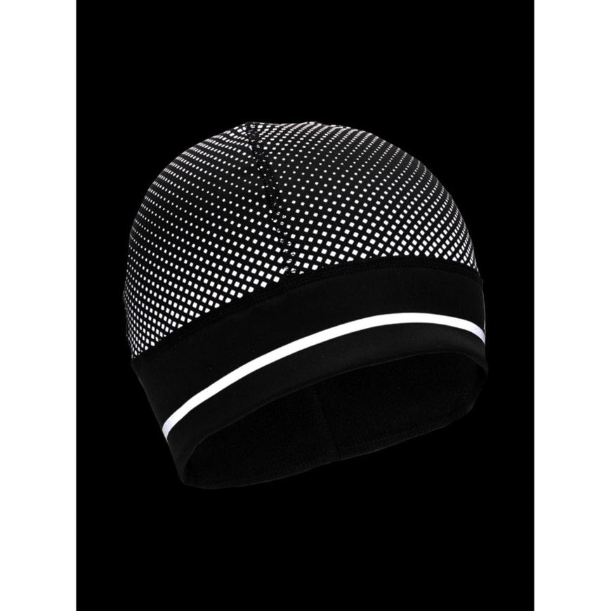 Nathan HyperNight Reflective Ponytail Beanie - Black/Geo Print