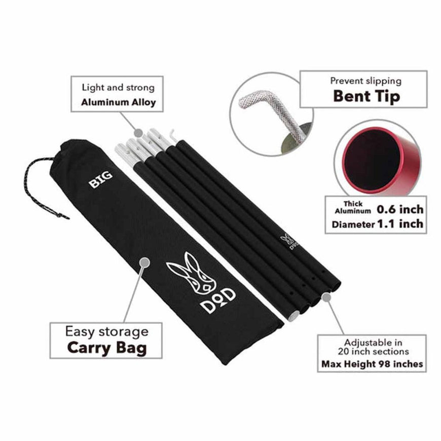 DOD Outdoors Big Tarp Pole - Black