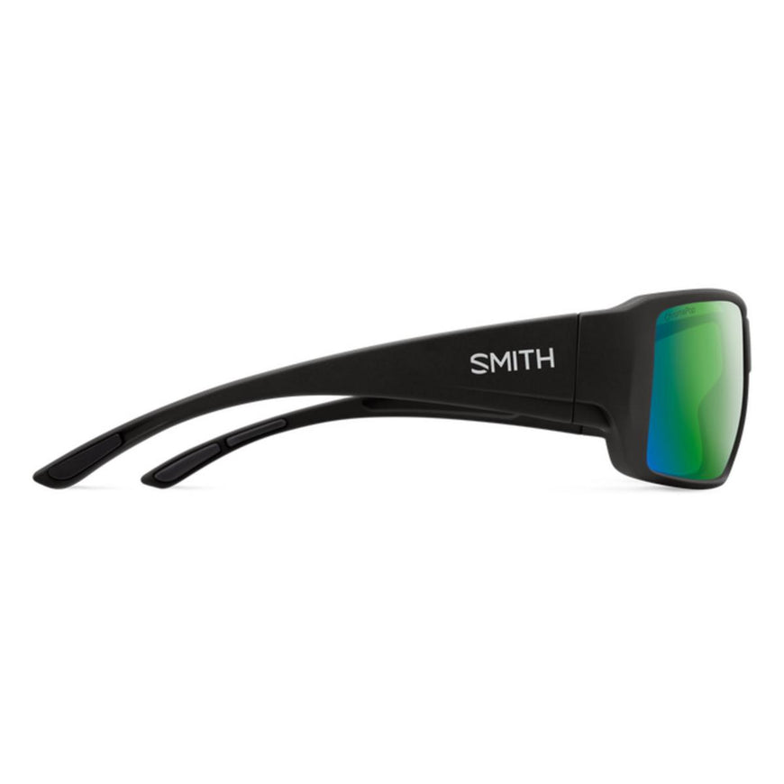 Smith Optics Guide's Choice XL Sunglasses ChromaPop Glass Polarized Green Mirror - Matte Black Frame