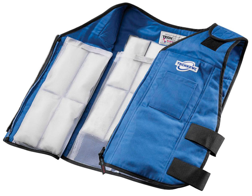 Techniche TechKewl 6626 Phase Change Cooling Vest with Inserts and Cooler - Blue