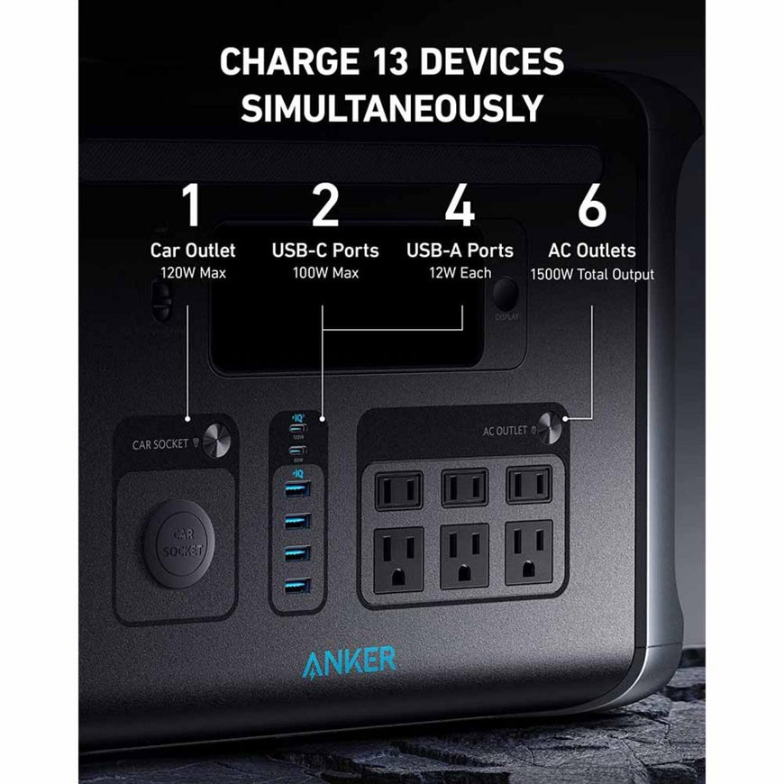 Anker Solar Generator 757 - PowerHouse 1229Wh with 3 x 100W Solar Panels