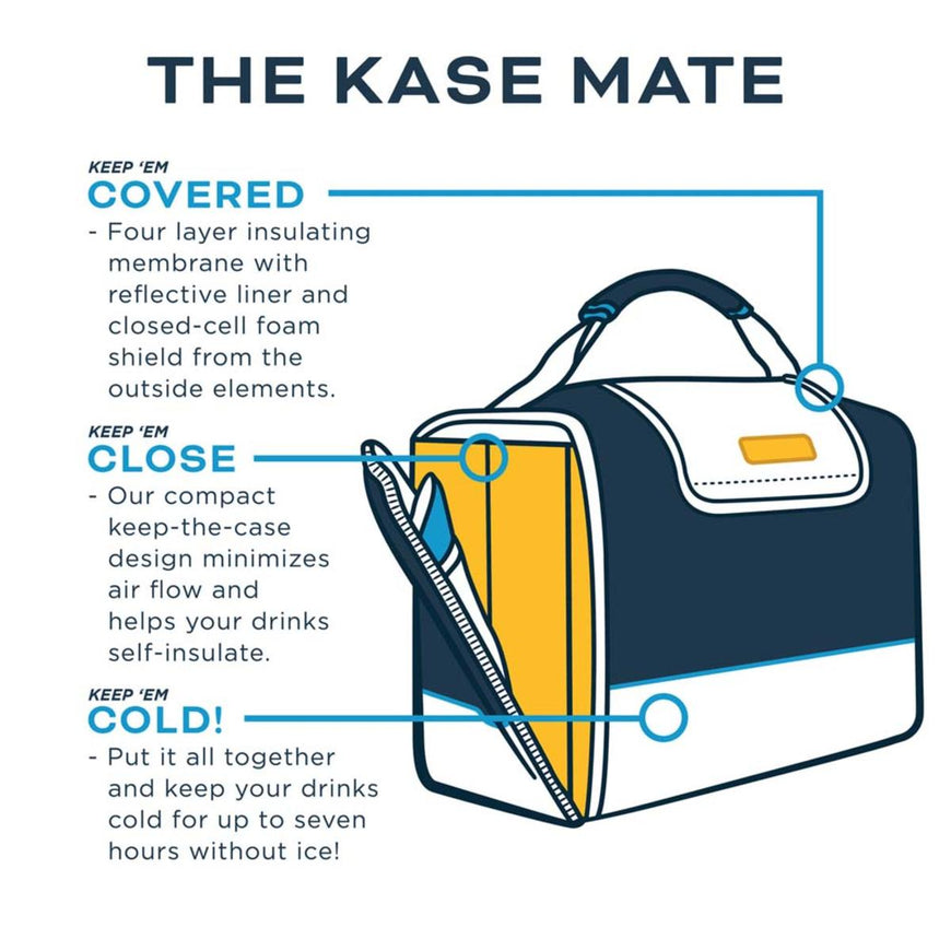 Kanga Coolers Malibu Kase Mate Standard 12 Pack Cooler - White/Navy
