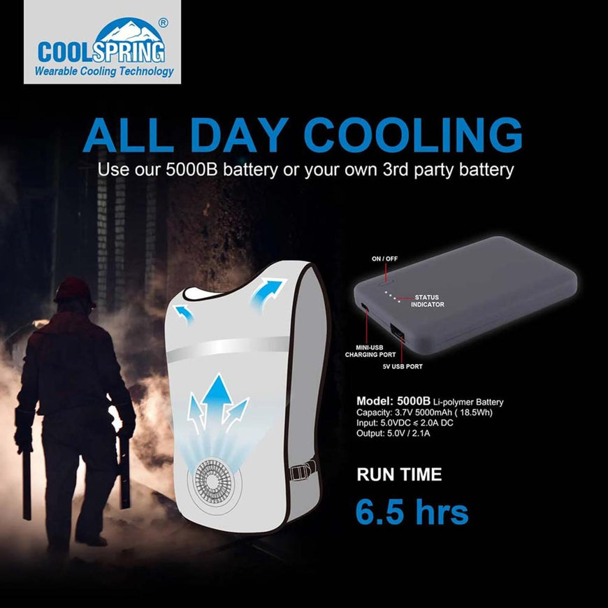 Venture Heat Unisex WindTech Single Speed Wearable Cooling Fan Vest with 3.7V Battery