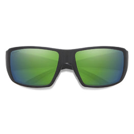 Smith Optics Guide's Choice Sunglasses ChromaPop Glass Polarized Green Mirror - Matte Black Frame