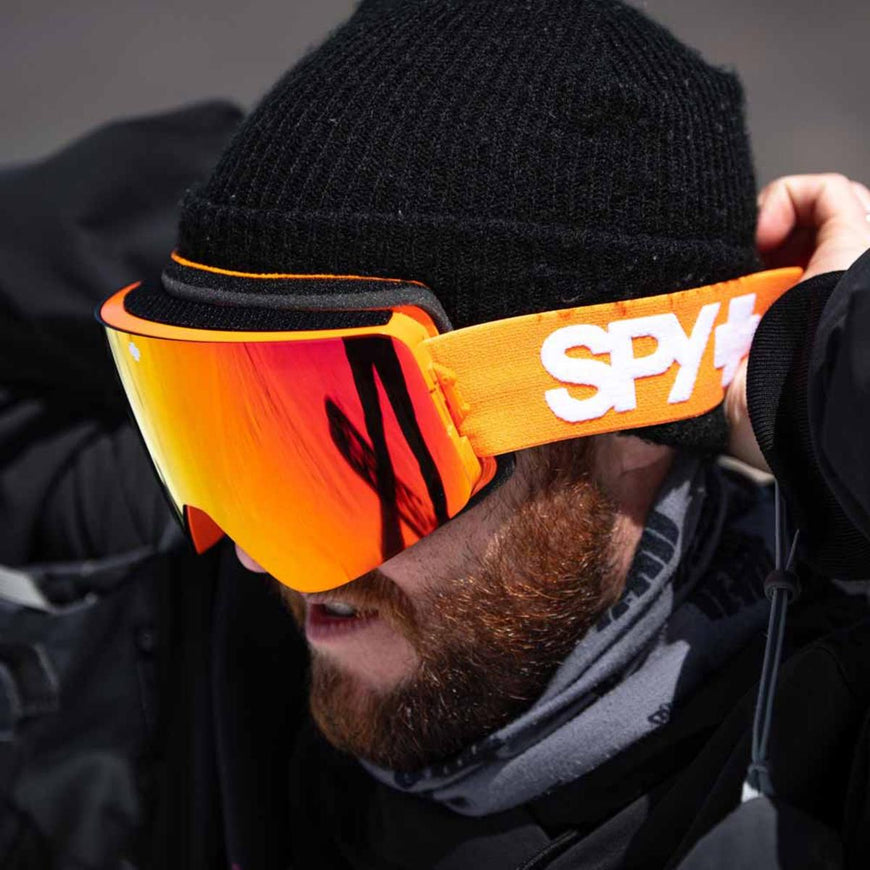 Spy Optic Marauder Elite Gloss Orange - Happy Bronze & Happy LL Gray Green with Red Spectra Mirror