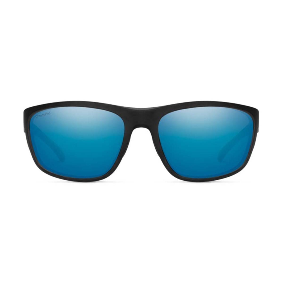 Smith Optics Redding Sunglasses ChromaPop Glass Polarized Blue Mirror - Matte Black Frame