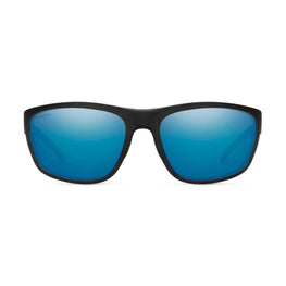 Smith Optics Redding Sunglasses ChromaPop Glass Polarized Blue Mirror - Matte Black Frame