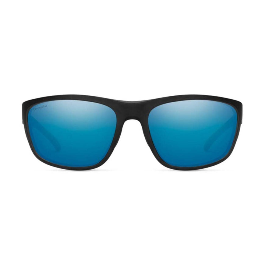 Smith Optics Redding Sunglasses ChromaPop Glass Polarized Blue Mirror - Matte Black Frame