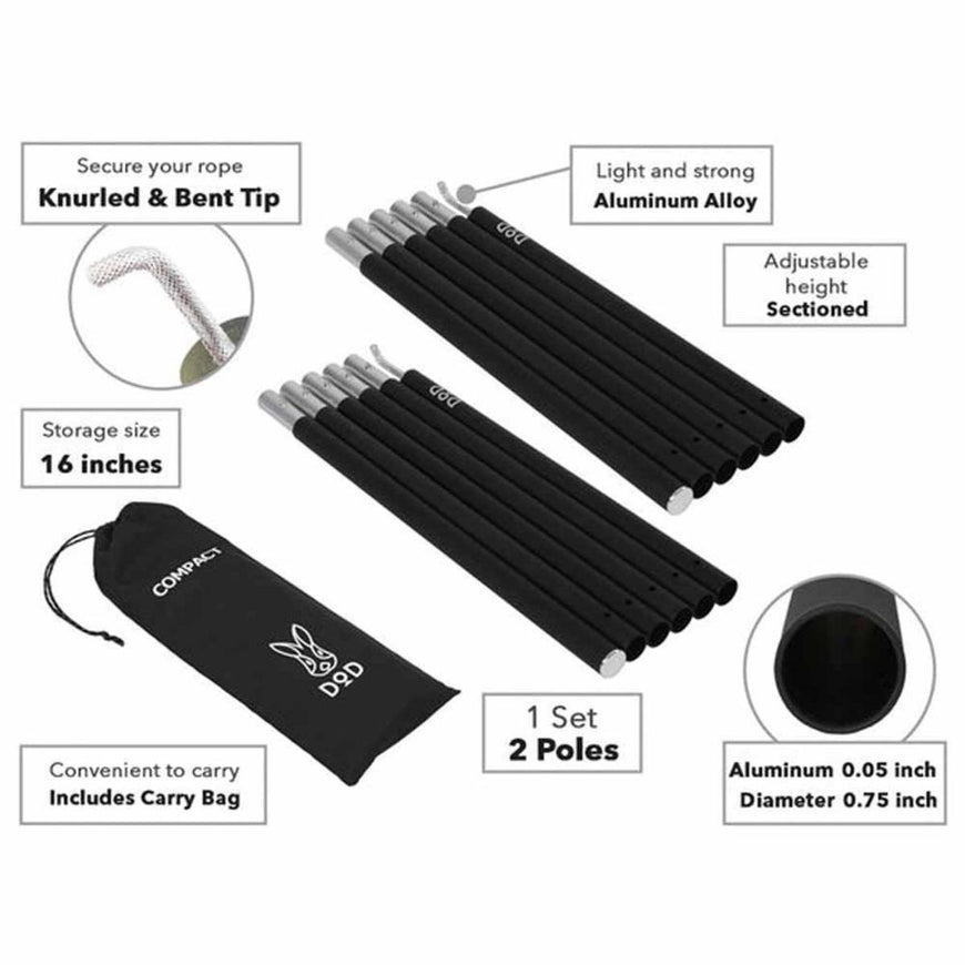 DOD Outdoors Compact Tarp Pole - Black