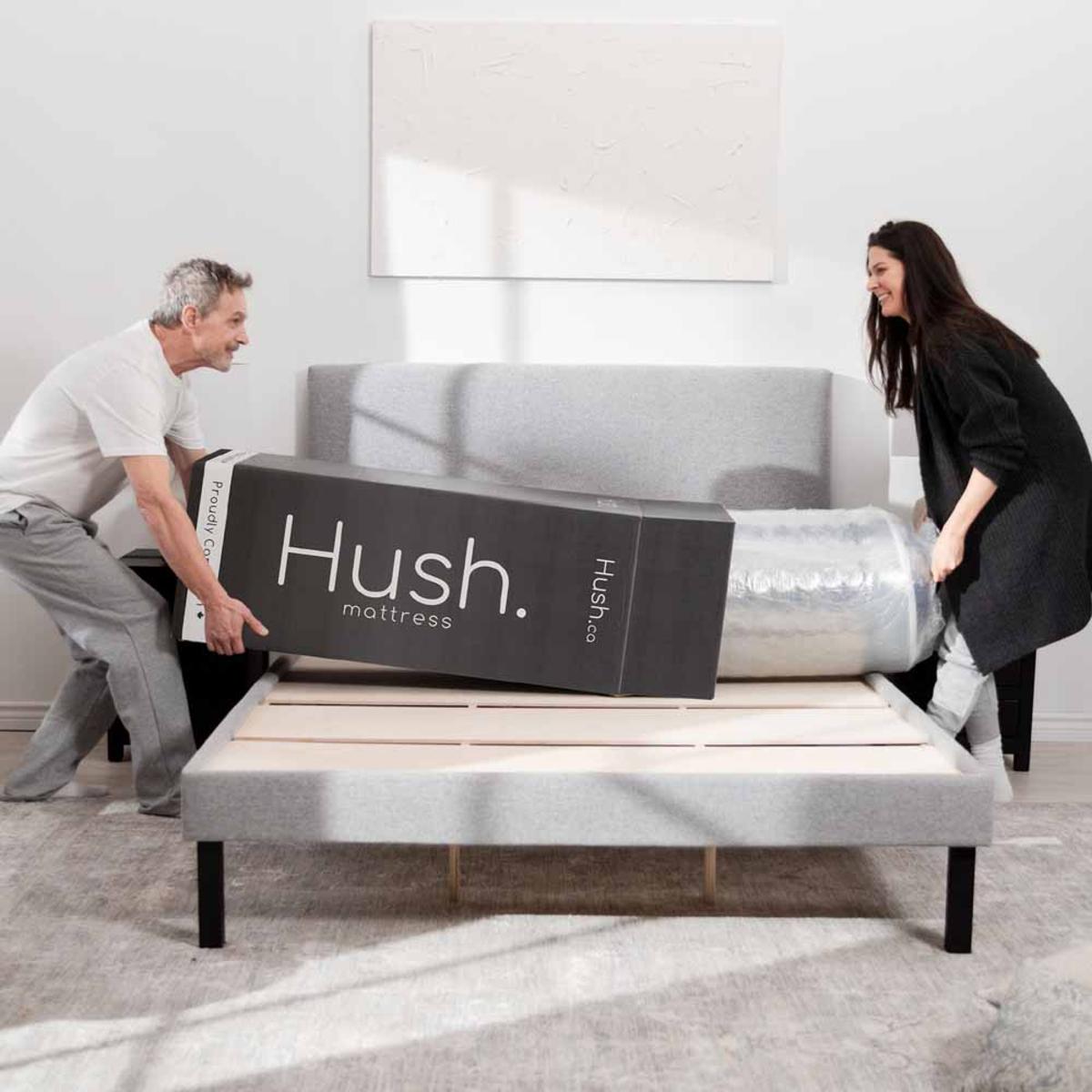 Hush Iced Hybrid 2-in-1 Cooling Mattress with Memory Foam and Springs - Queen/White