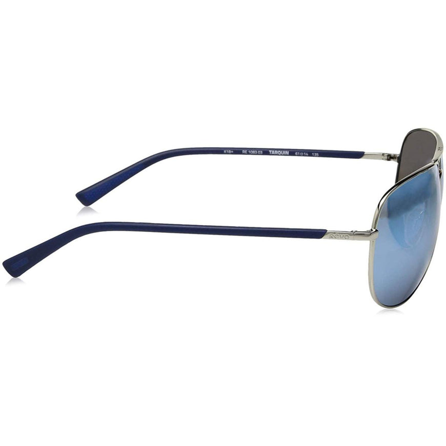 Revo Men's Tarquin Aviator Sunglasses Blue Water Lens with Chrome Frame