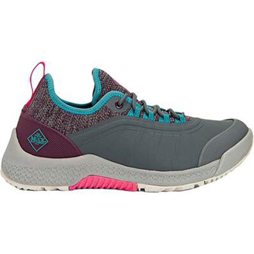 Muck Women's Outscape Lace Up Shoes - Dark Grey/Teal/Pink