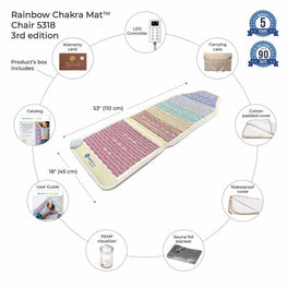 HealthyLine Rainbow Chakra Mat Chair 5318 Firm - Photon PEMF InfraMat Pro